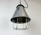 Industrial Grey Aluminium Cage Pendant Lamp, 1970s 7