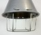 Lámpara colgante jaula industrial de aluminio gris, años 70, Imagen 4