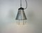 Industrial Grey Aluminium Cage Pendant Lamp, 1970s 16