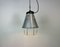 Industrial Grey Aluminium Cage Pendant Lamp, 1970s, Image 16