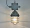 Large Industrial Cast Aluminium Cage Pendant Light from Polam Wilkasy, 1960s 13