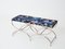 Steel, Brass and Jacquard Bench from Maison Jansen, 1960s, Image 13