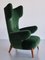 Fauteuil à Oreilles en Mohair Vert par Ottorino Aloisio pour Colli, Italie, 1957 5