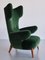 Wingback Chair in Green Mohair by Ottorino Aloisio for Colli, Italy, 1957, Image 5