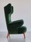 Wingback Chair in Green Mohair by Ottorino Aloisio for Colli, Italy, 1957, Image 15