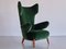 Wingback Chair in Green Mohair by Ottorino Aloisio for Colli, Italy, 1957, Image 2
