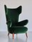 Wingback Chair in Green Mohair by Ottorino Aloisio for Colli, Italy, 1957, Image 9