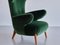 Fauteuil à Oreilles en Mohair Vert par Ottorino Aloisio pour Colli, Italie, 1957 10