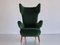Wingback Chair in Green Mohair by Ottorino Aloisio for Colli, Italy, 1957, Image 3