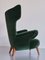 Wingback Chair in Green Mohair by Ottorino Aloisio for Colli, Italy, 1957 8