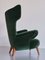 Wingback Chair in Green Mohair by Ottorino Aloisio for Colli, Italy, 1957, Image 8