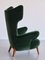 Wingback Chair in Green Mohair by Ottorino Aloisio for Colli, Italy, 1957, Image 14