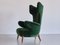 Wingback Chair in Green Mohair by Ottorino Aloisio for Colli, Italy, 1957, Image 13