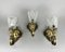 Vintage Wall Mount Sconces in Bronze with Glass Shades, Germany, Set of 3, Image 2