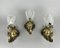 Vintage Wall Mount Sconces in Bronze with Glass Shades, Germany, Set of 3, Image 1