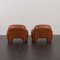 Vintage Italian Space Age Lounge Chairs in Brown Leatherette in the style of Bellini & Frattini, 1970s, Set of 2 9