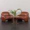 Vintage Italian Space Age Lounge Chairs in Brown Leatherette in the style of Bellini & Frattini, 1970s, Set of 2, Image 2