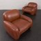 Vintage Italian Space Age Lounge Chairs in Brown Leatherette in the style of Bellini & Frattini, 1970s, Set of 2, Image 15