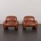 Vintage Italian Space Age Lounge Chairs in Brown Leatherette in the style of Bellini & Frattini, 1970s, Set of 2 5