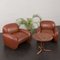 Vintage Italian Space Age Lounge Chairs in Brown Leatherette in the style of Bellini & Frattini, 1970s, Set of 2, Image 3