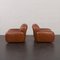 Vintage Italian Space Age Lounge Chairs in Brown Leatherette in the style of Bellini & Frattini, 1970s, Set of 2, Image 7