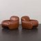 Vintage Italian Space Age Lounge Chairs in Brown Leatherette in the style of Bellini & Frattini, 1970s, Set of 2 6