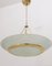 Brass and Etched Glass Bowl Pendant in the style of Fontana Arte, Italy, 1980s, Image 5
