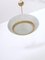 Brass and Etched Glass Bowl Pendant in the style of Fontana Arte, Italy, 1980s 7