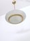 Brass and Etched Glass Bowl Pendant in the style of Fontana Arte, Italy, 1980s, Image 7