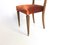 Vintage Orange Fabric Upholstery and Walnut Dining Chairs, Italy, 1930s, Set of 10 10