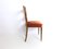 Vintage Orange Fabric Upholstery and Walnut Dining Chairs, Italy, 1930s, Set of 10 8