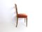 Vintage Orange Fabric Upholstery and Walnut Dining Chairs, Italy, 1930s, Set of 10, Image 8