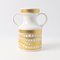 Jarrón de porcelana en blanco y dorado de H & c Heinrich, años 60, Imagen 1