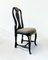 Swedish Black Wood and Fabric Chairs, Set of 9 3