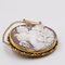 Vintage 14 Karat Gelbgold Muschel Cameo Brosche Aphrodite & Selene, 1950er 4