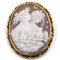 Vintage 14k Yellow Gold Shell Cameo Brooch Aphrodite and Selene, 1950s 1