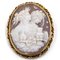 Vintage 14k Yellow Gold Shell Cameo Brooch Aphrodite and Selene, 1950s, Image 1