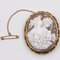 Vintage 14k Yellow Gold Shell Cameo Brooch Aphrodite and Selene, 1950s 2
