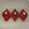Red Cubic Ceramic Fat Lava Wall Lights attributed to Pan Ceramics, Germany, 1970s, Set of 3, Image 16