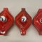 Rote kubische Fat Lava Wandlampen aus Keramik von Pan Ceramics, Deutschland, 1970er, 3er Set 17