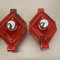Red Cubic Ceramic Fat Lava Wall Lights attributed to Pan Ceramics, Germany, 1970s, Set of 3, Image 13