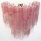 Apliques de pared de tubo de cristal de Murano con 13 tubos de vidrio de alabster rosa, años 90. Juego de 2, Imagen 3