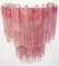 Murano Glass Tube Wall Sconces with 13 Pink Alabster Glass Tube, 1990s, Set of 2 13