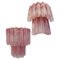 Murano Glass Tube Wall Sconces with 13 Pink Alabster Glass Tube, 1990s, Set of 2 1