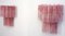 Apliques de pared de tubo de cristal de Murano con 13 tubos de vidrio de alabster rosa, años 90. Juego de 2, Imagen 12