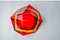 Red and Yellow Faceted Glass Sommerso Ashtray attributed to Seguso, Murano, Italy, 1970, Image 5