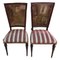 Antique Spanish Chairs with Upholstered Slatted Back, Set of 2, Image 5