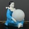 Mid-Century Italian Pierrot Table Lamp in Blue Ceramic, 1960s 7