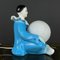 Mid-Century Italian Pierrot Table Lamp in Blue Ceramic, 1960s 11