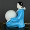 Italienische Mid-Century Pierrot Tischlampe aus blauer Keramik, 1960er 9